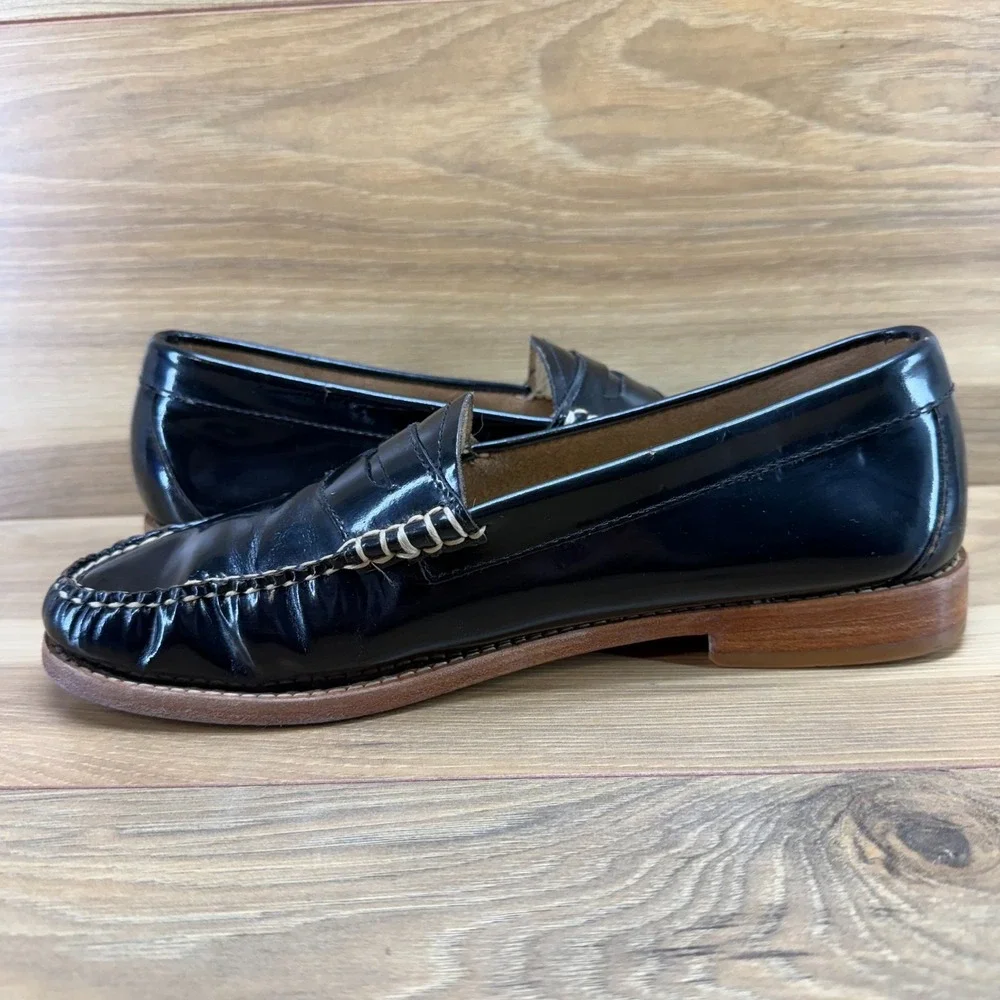Weejuns GH Bass Whitney Penny Loafers Womens 9 M Black Patent Leather